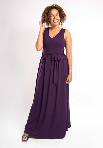 Devorah Purple Viscose Maxi Dress