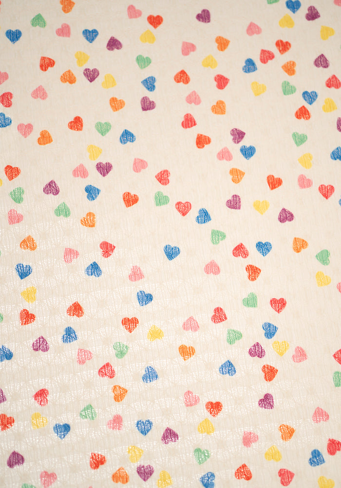 Second angle of Dexie Multicolour Hearts Print Midi Dress