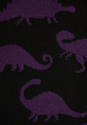 Dinosaur Knit Cardigan Black/Purple