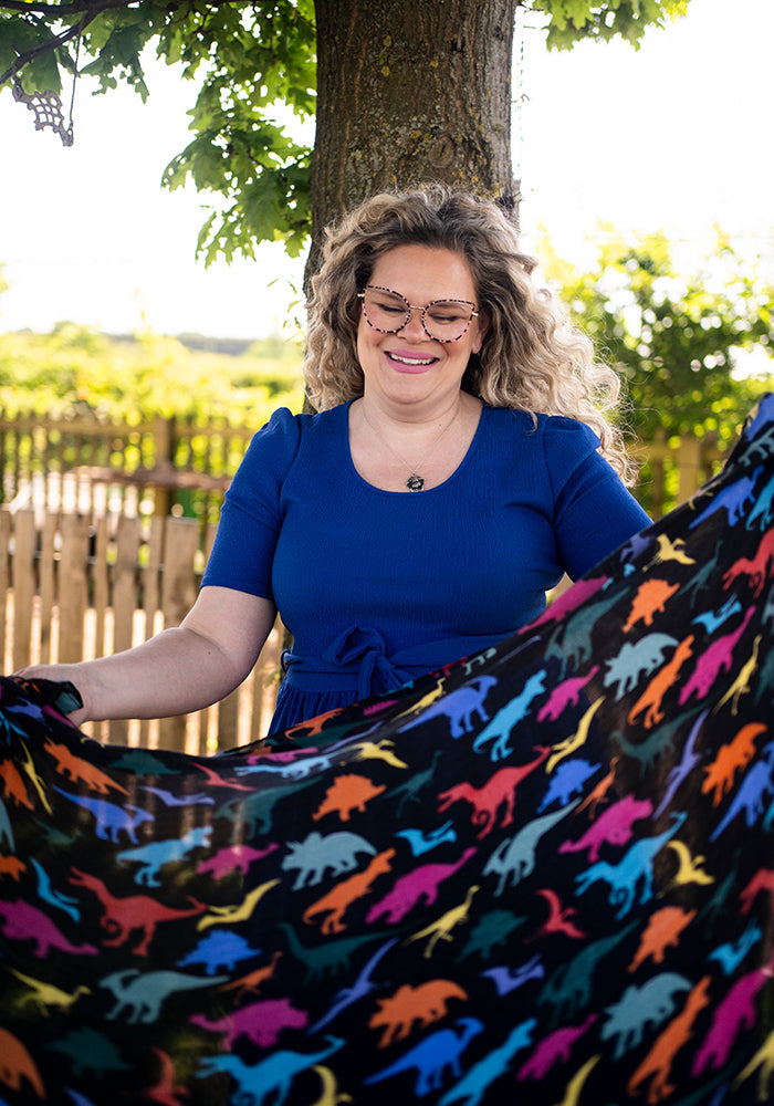 Black Dinosaur Print Scarf