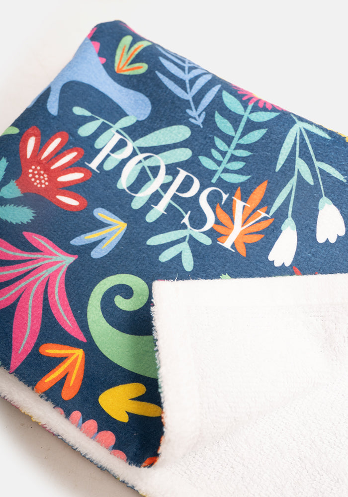 Second angle of Dinosaur Blue Print Hand Towel