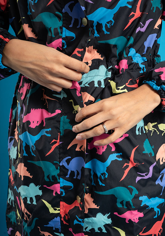 Fourth angle of Dinosaur Print Popsy Coat