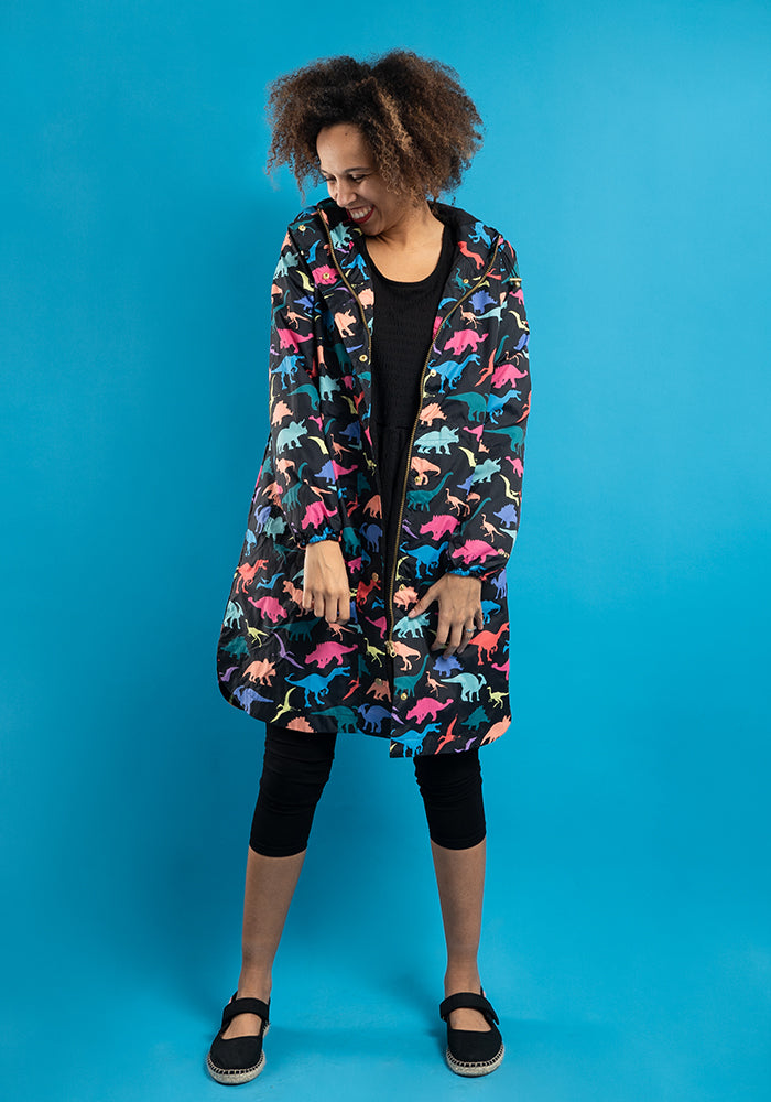 Fifth angle of Dinosaur Print Popsy Coat