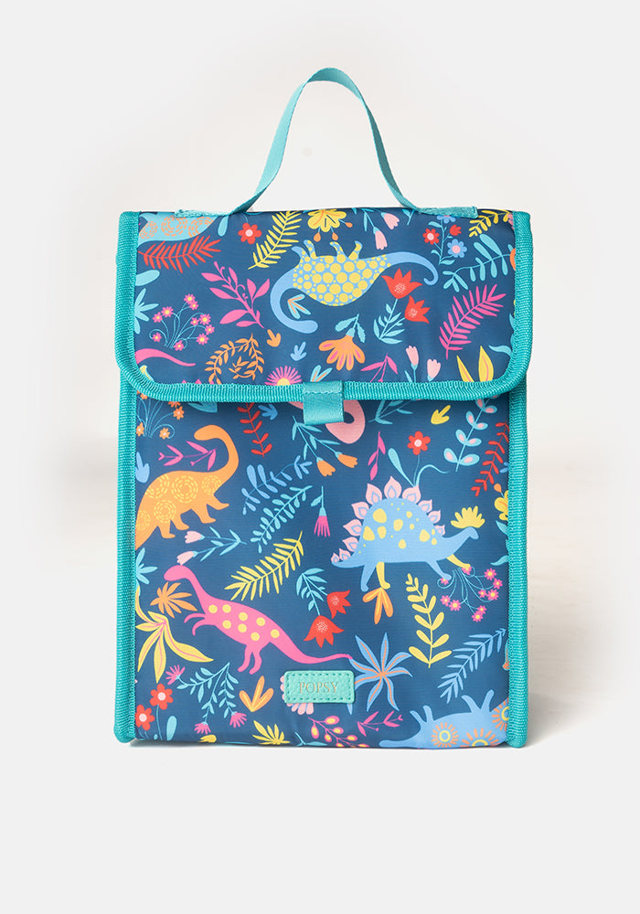 Front view of Dinosaur Print Popsy Lunch Bag