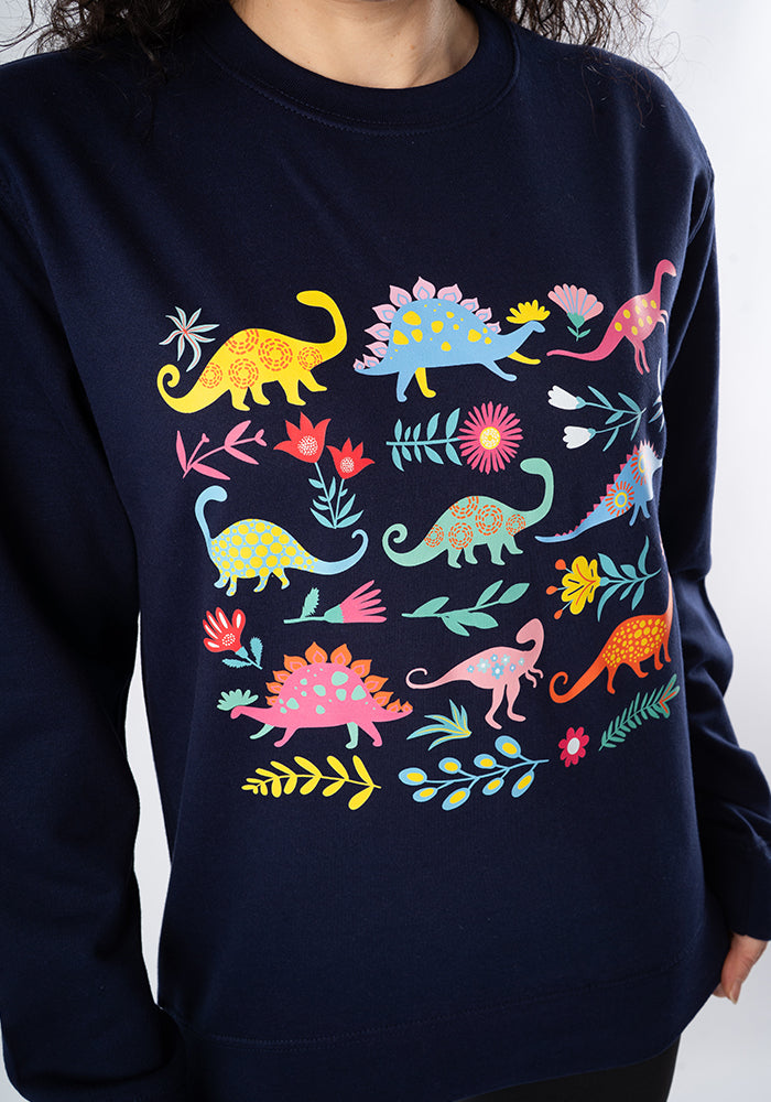 Second angle of Dinosaur Print Sweatshirt (Navy)