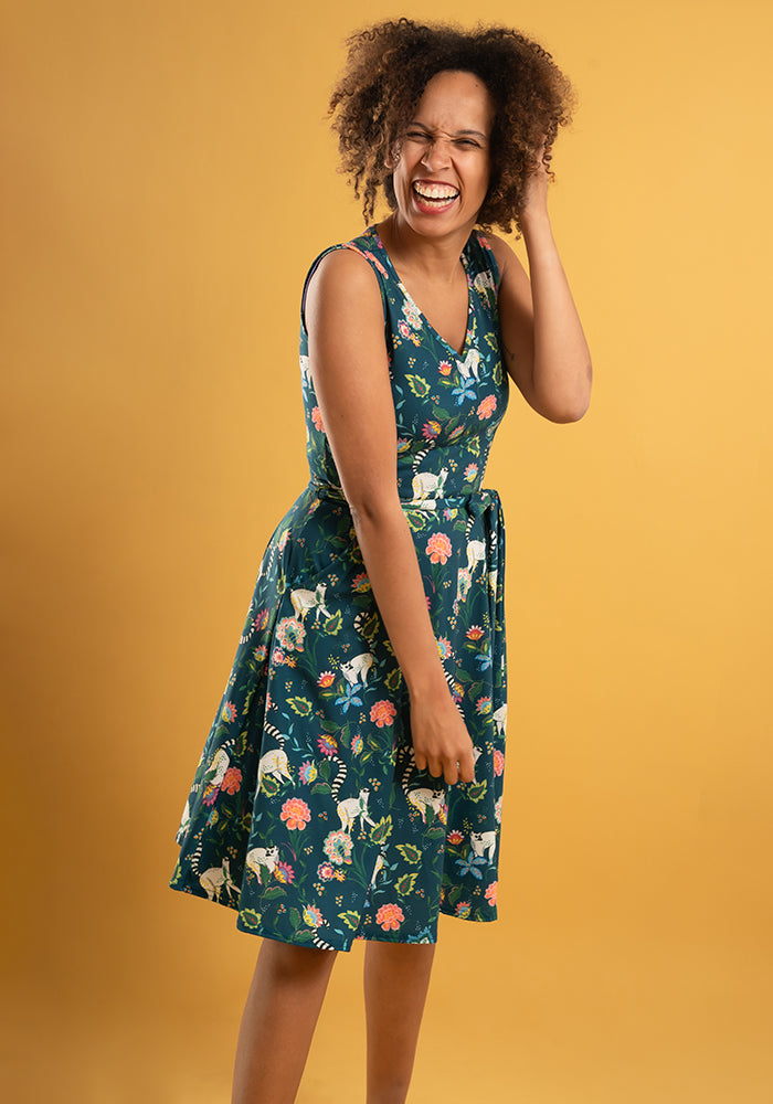 Dita Lemurs Print Full Skirt Dress