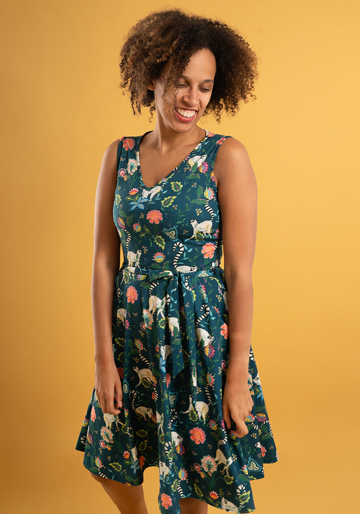 Dita Lemurs Print Full Skirt Dress