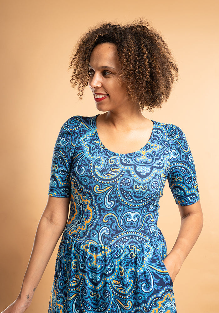 Dixie Paisley Tile Print Midaxi Dress