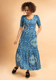 Dixie Paisley Tile Print Midaxi Dress