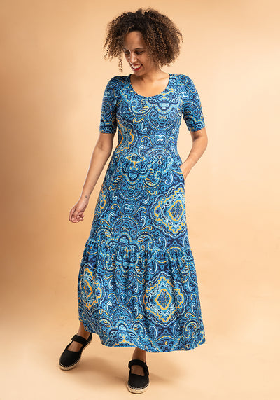 Dixie Paisley Tile Print Midaxi Dress