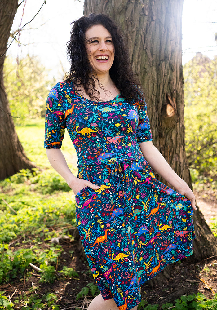 Dorea Dinosaur Print Cotton Dress