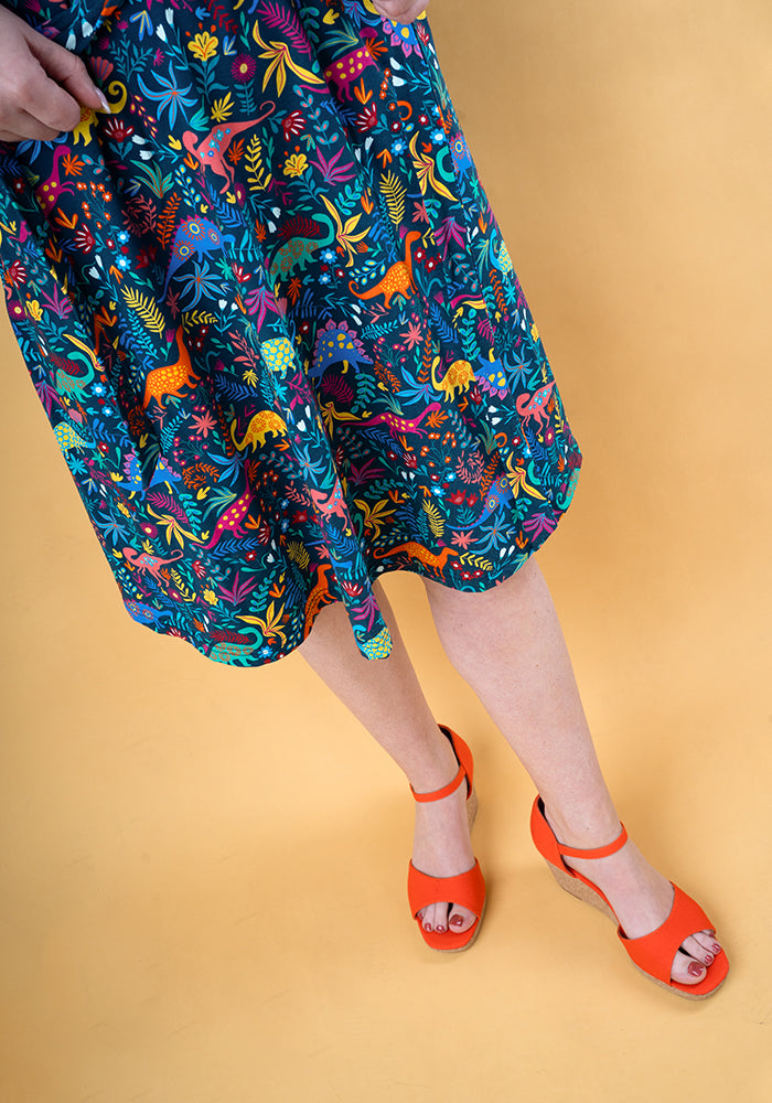 Dorea Dinosaur Print Cotton Dress