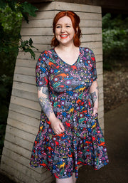 Doria Aussie Animal Print Tiered Hem Dress