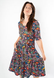 Doria Aussie Animal Print Tiered Hem Dress
