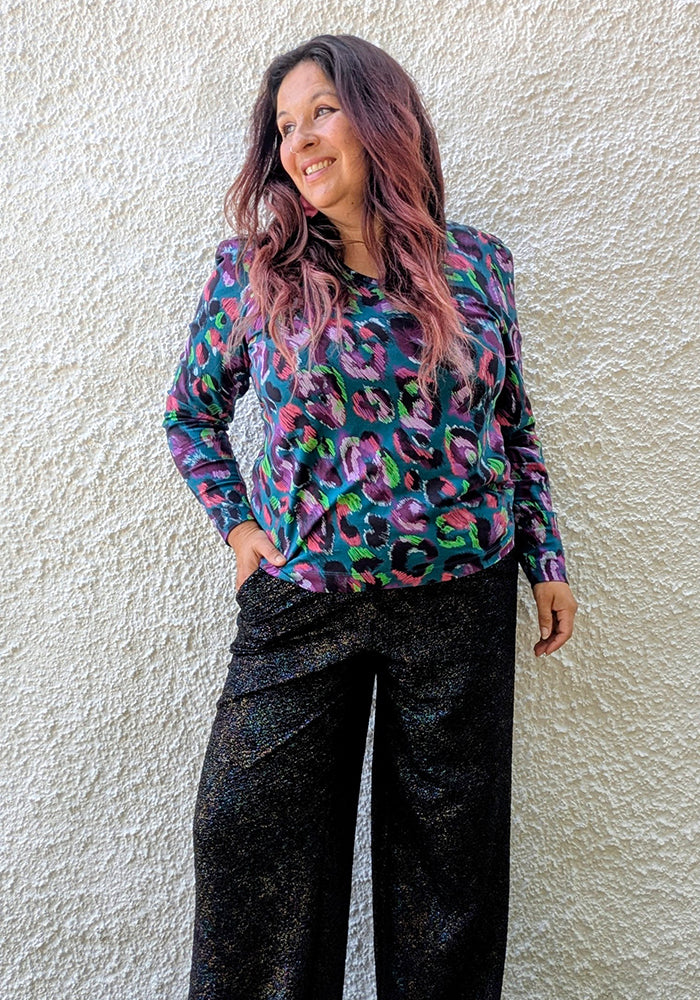 Dorine Neon Animal Print Top