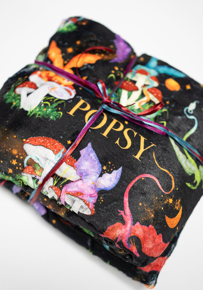Dragon Mushroom Pop Under Plush Blanket
