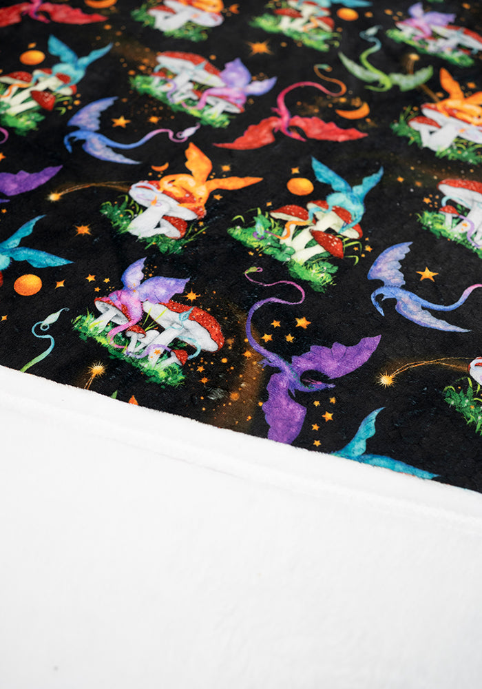 Dragon Mushroom Pop Under Plush Blanket