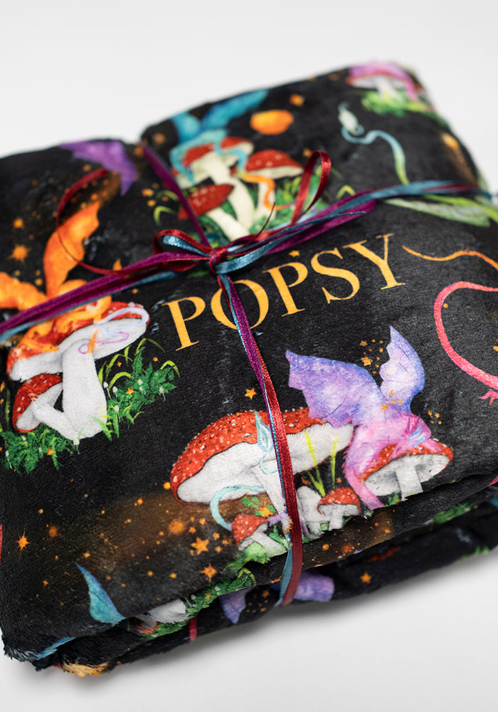 Dragon Mushroom Pop Under Plush Blanket
