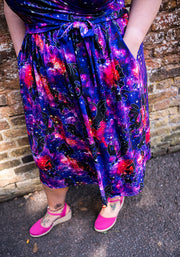 Celestia Dragon Galaxy Print Midi Dress