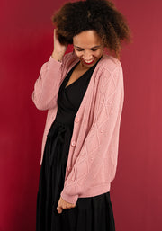 Dusky Rose Cable Sleeve Cardigan