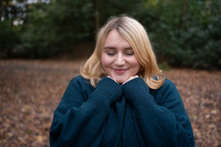 Jewel Green Balloon Sleeve Jumper
