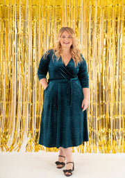 Dazzle Petrol Sparkle Midi Dress