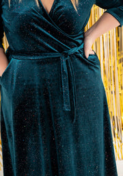 Dazzle Petrol Sparkle Midi Dress