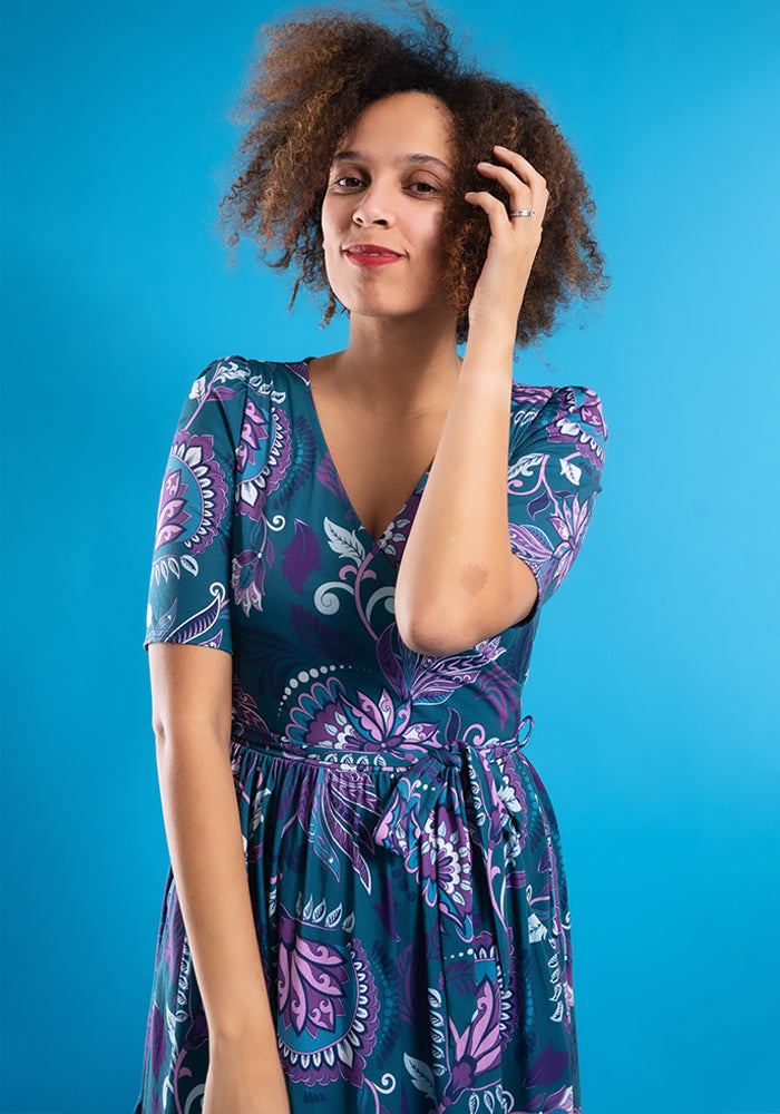 Xander Folk Paisley Print Tiered Hem Midaxi Dress
