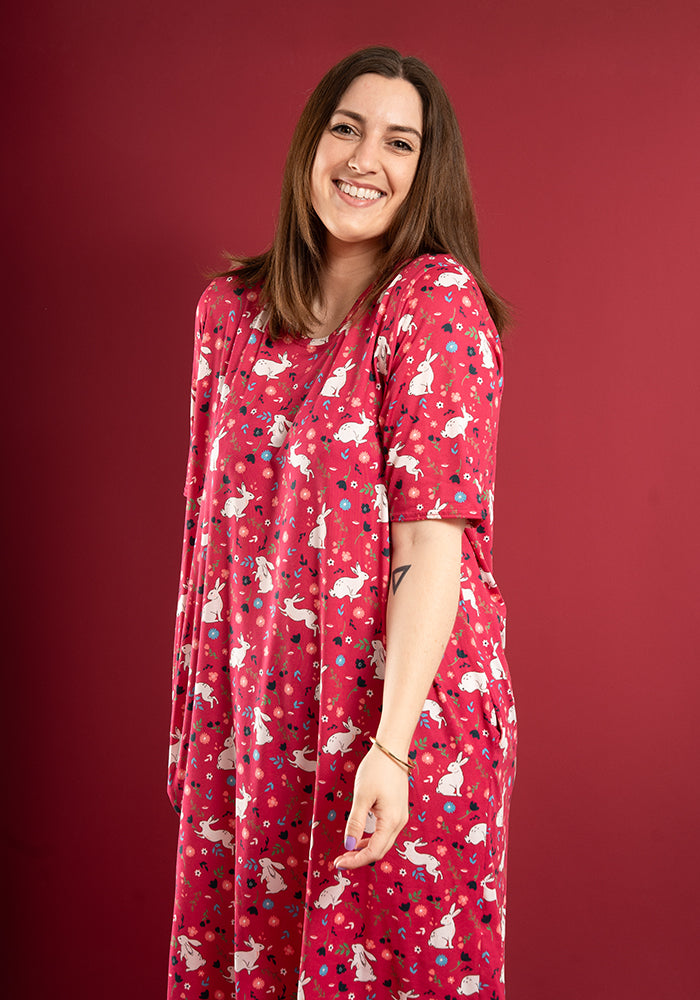 Carina Bunny Print Nightshirt