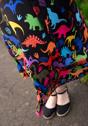 Bronto Dinosaur Border Print Midi Dress