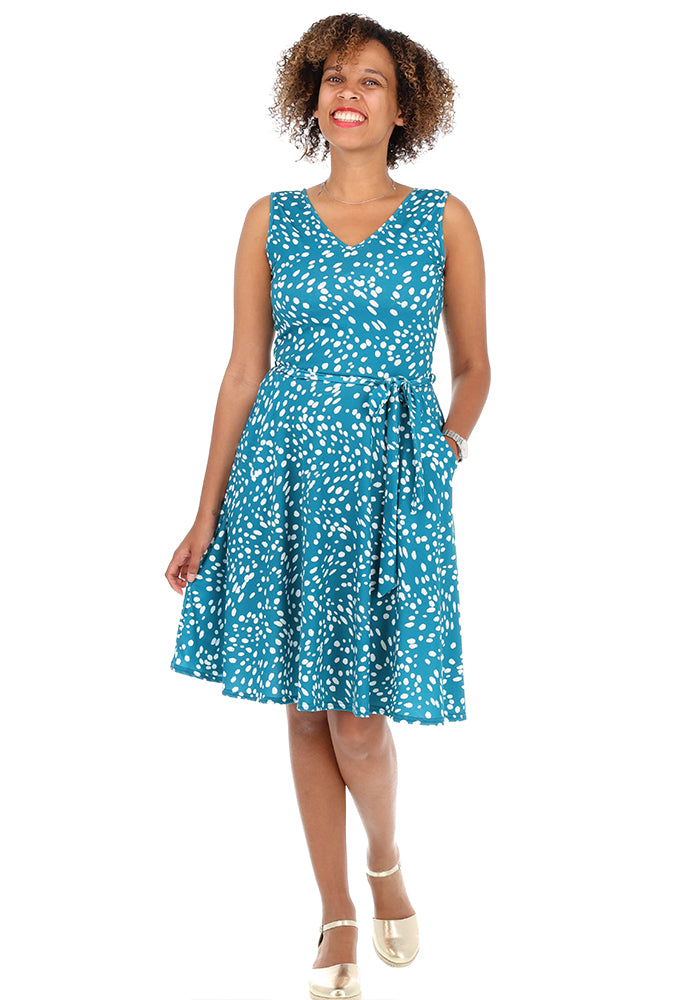 Fourth angle of Edmee Irregular Spot Print Jersey Dress