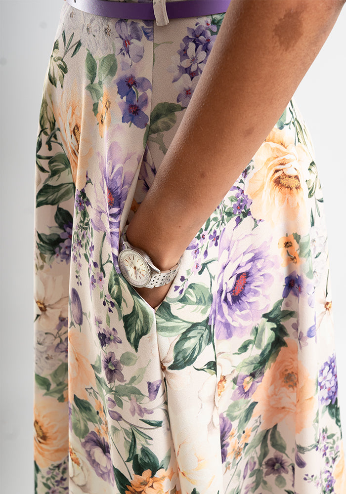 Edna Vintage Floral Print Swing Dress