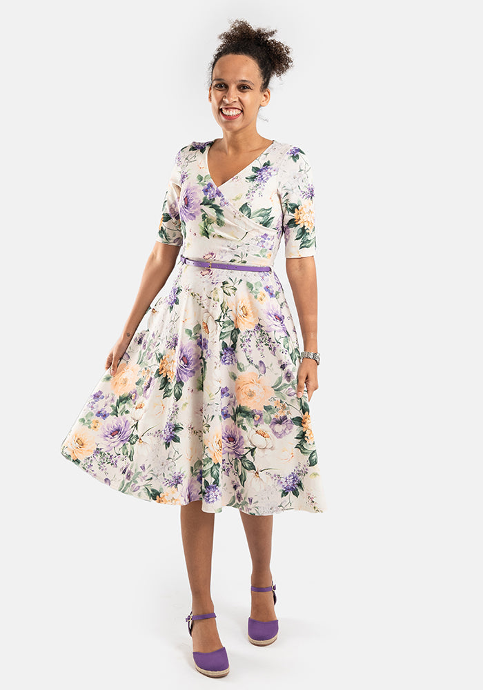 Edna Vintage Floral Print Swing Dress