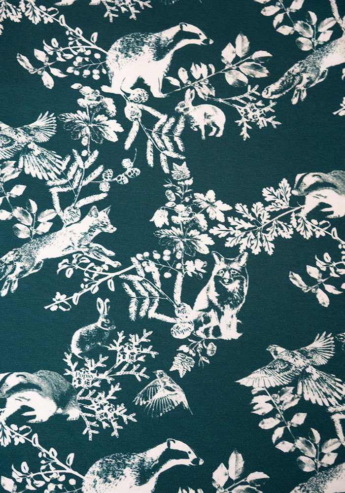 Edwina Woodland Print Cotton Midaxi Dress