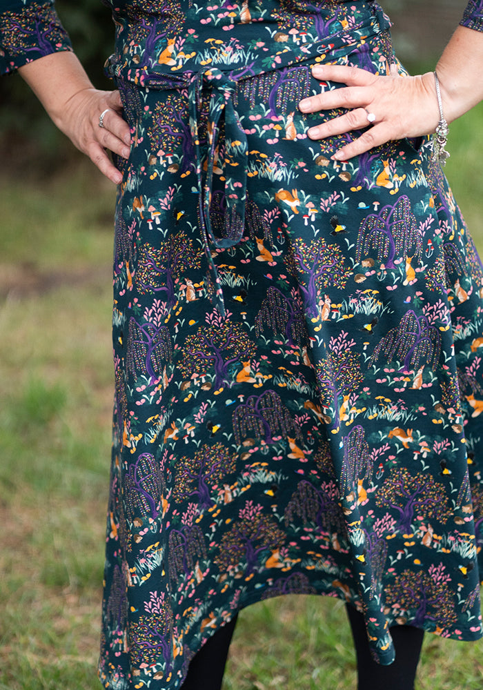 Fourth angle of Eisley Colourful Woodland Print Cotton Midi Dress
