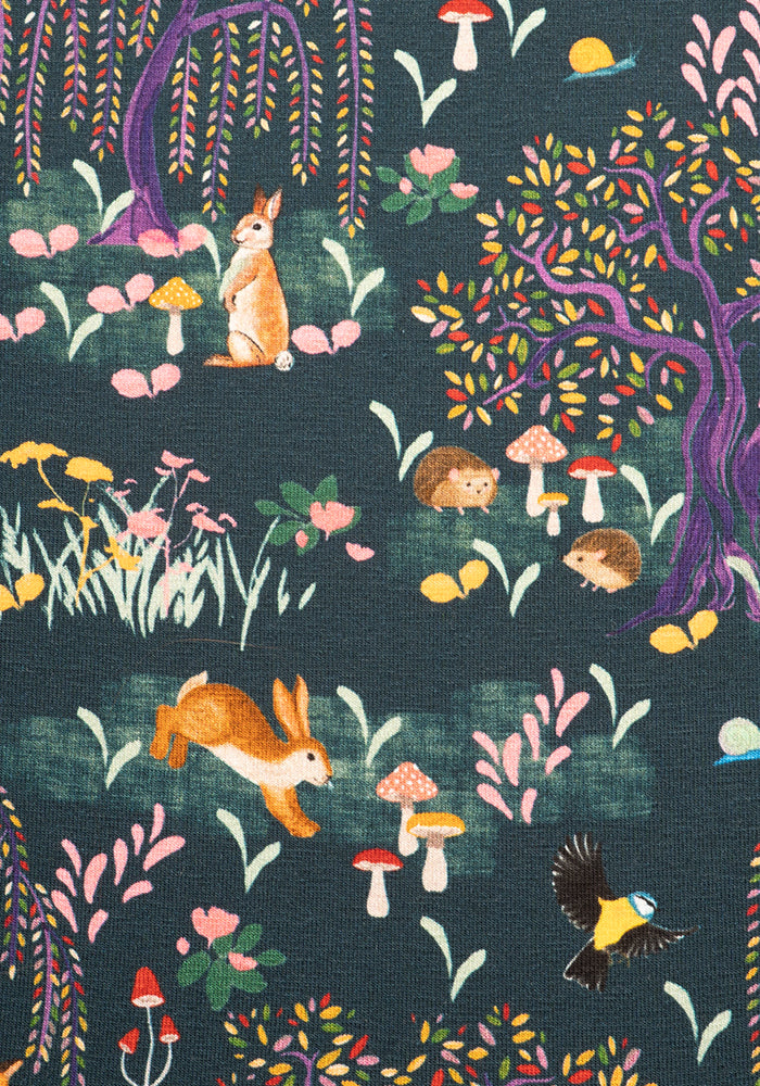 Second angle of Yasmine Colourful Woodland Print Cotton Dress