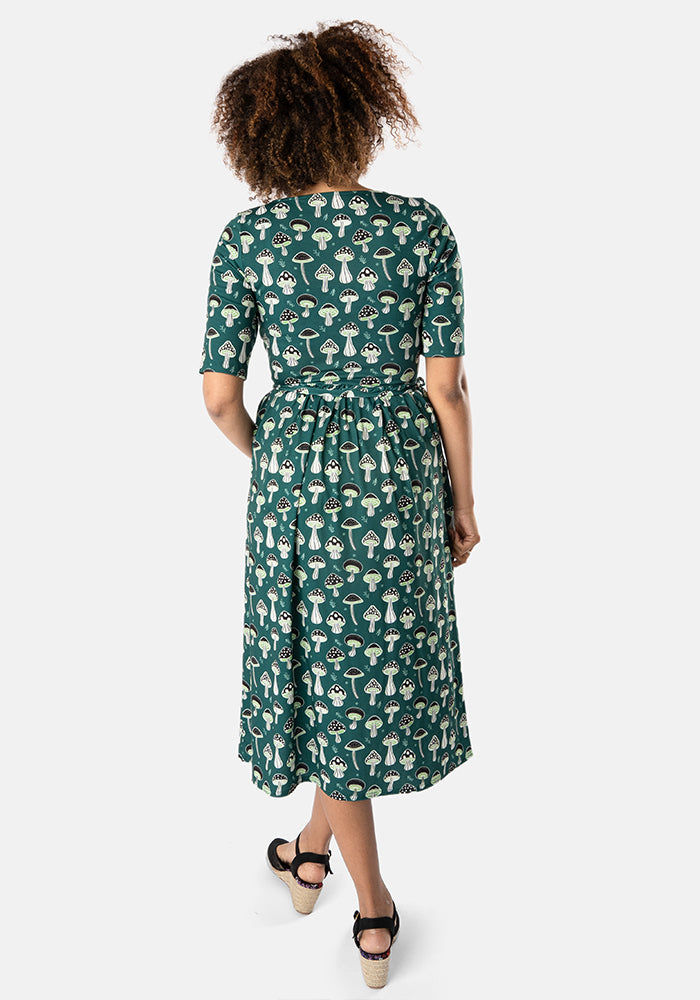 Elata Toadstools Print Midi Dress