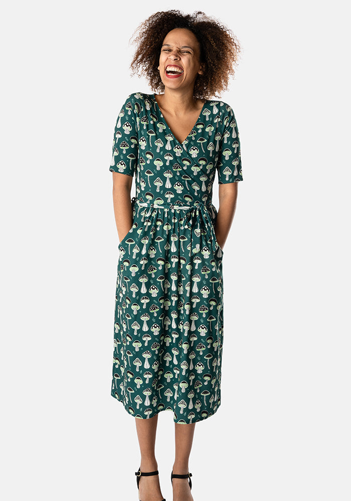 Elata Toadstools Print Midi Dress