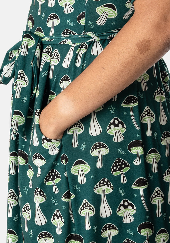 Elata Toadstools Print Midi Dress