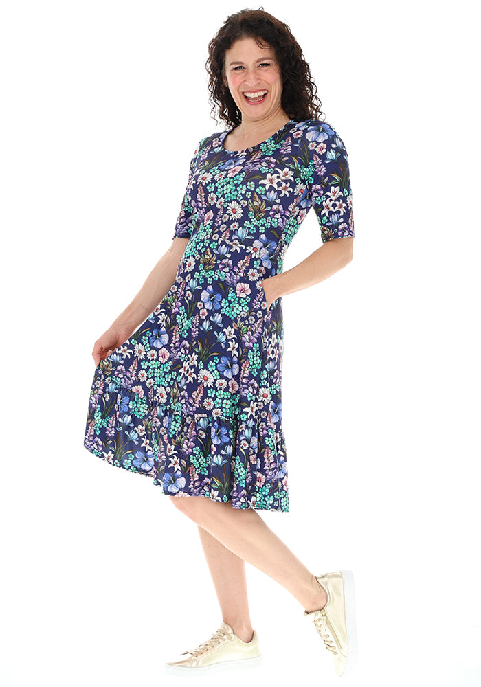 Elenor Floral Mosaic Print Dress