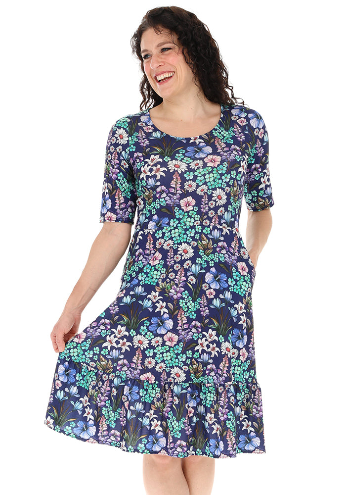 Elenor Floral Mosaic Print Dress