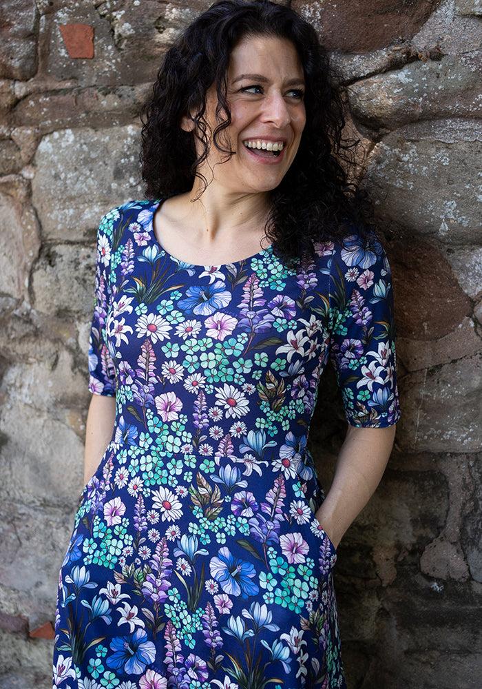 Elenor Floral Mosaic Print Dress