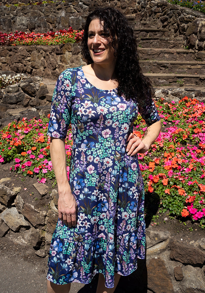 Elenor Floral Mosaic Print Dress