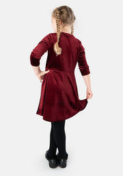 Children's Wine Velvet Dress (Elfin)