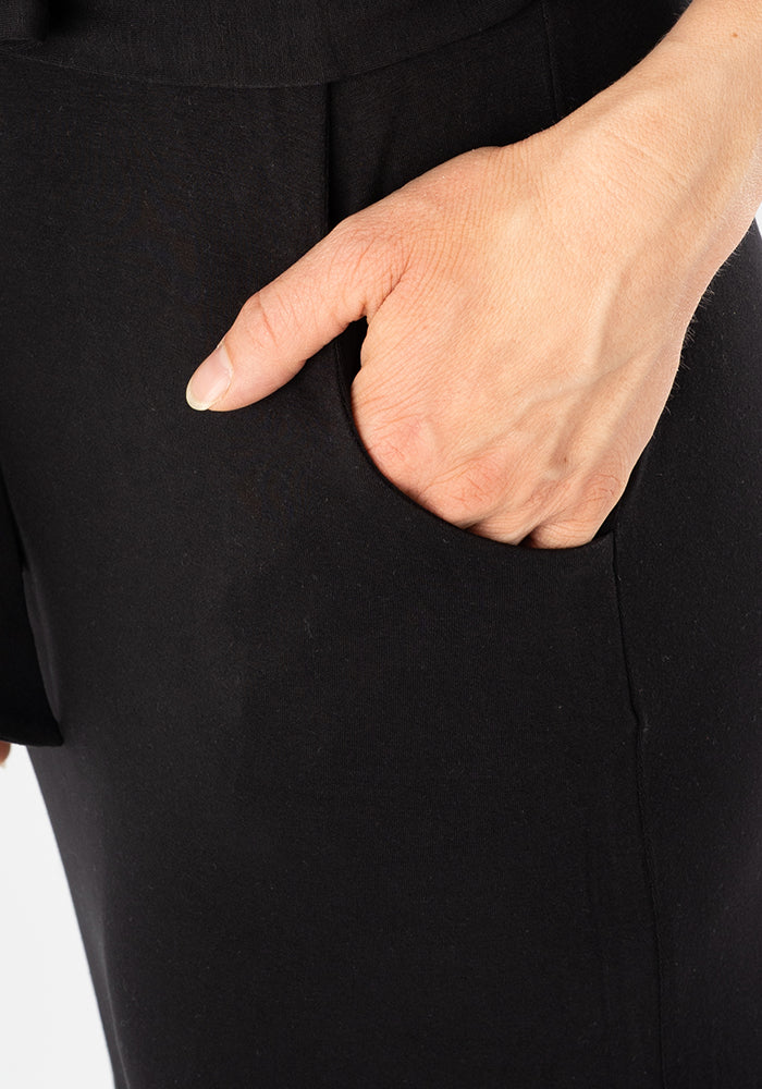 Second angle of Elian Black Viscose Maxi Dress