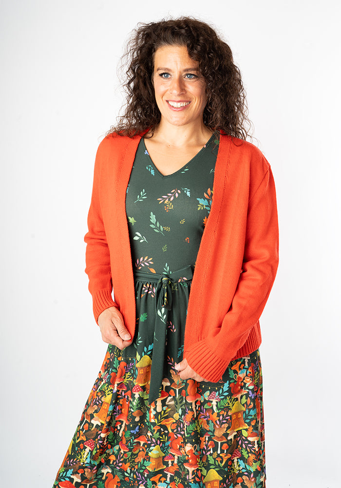 Sixth angle of Elide Woodland Tea Party Border Print Dress