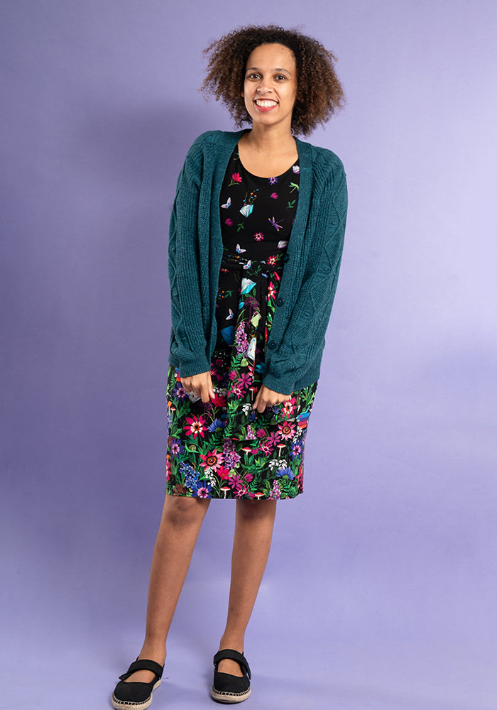Elinor Book Floral Border Print Cotton Dress