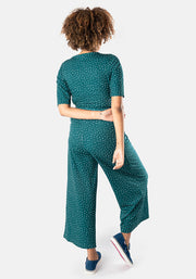 Elisha Irregular Spot Print Culotte Leg Jumpsuit