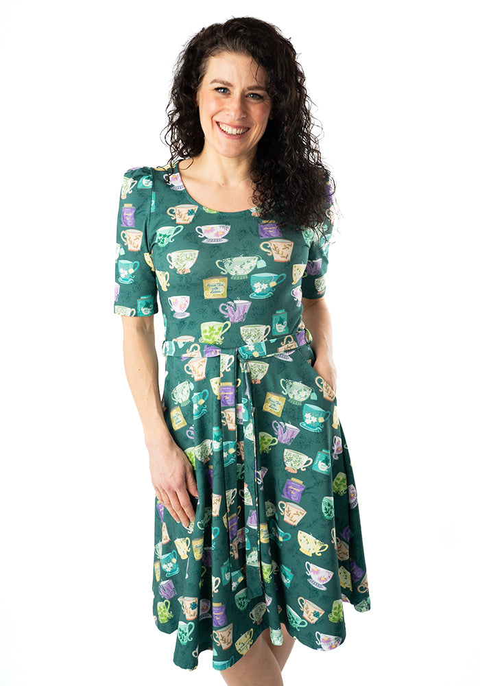 Sixth angle of Ella-Rose Herbal Tea Print Cotton Dress