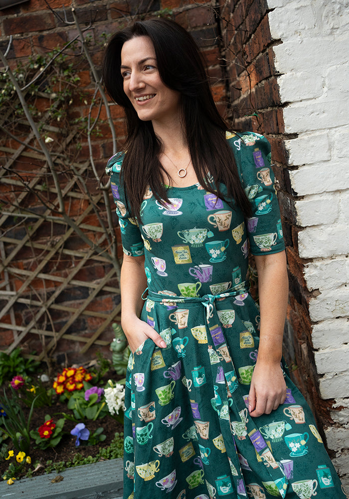 Twelfth angle of Ella-Rose Herbal Tea Print Cotton Dress